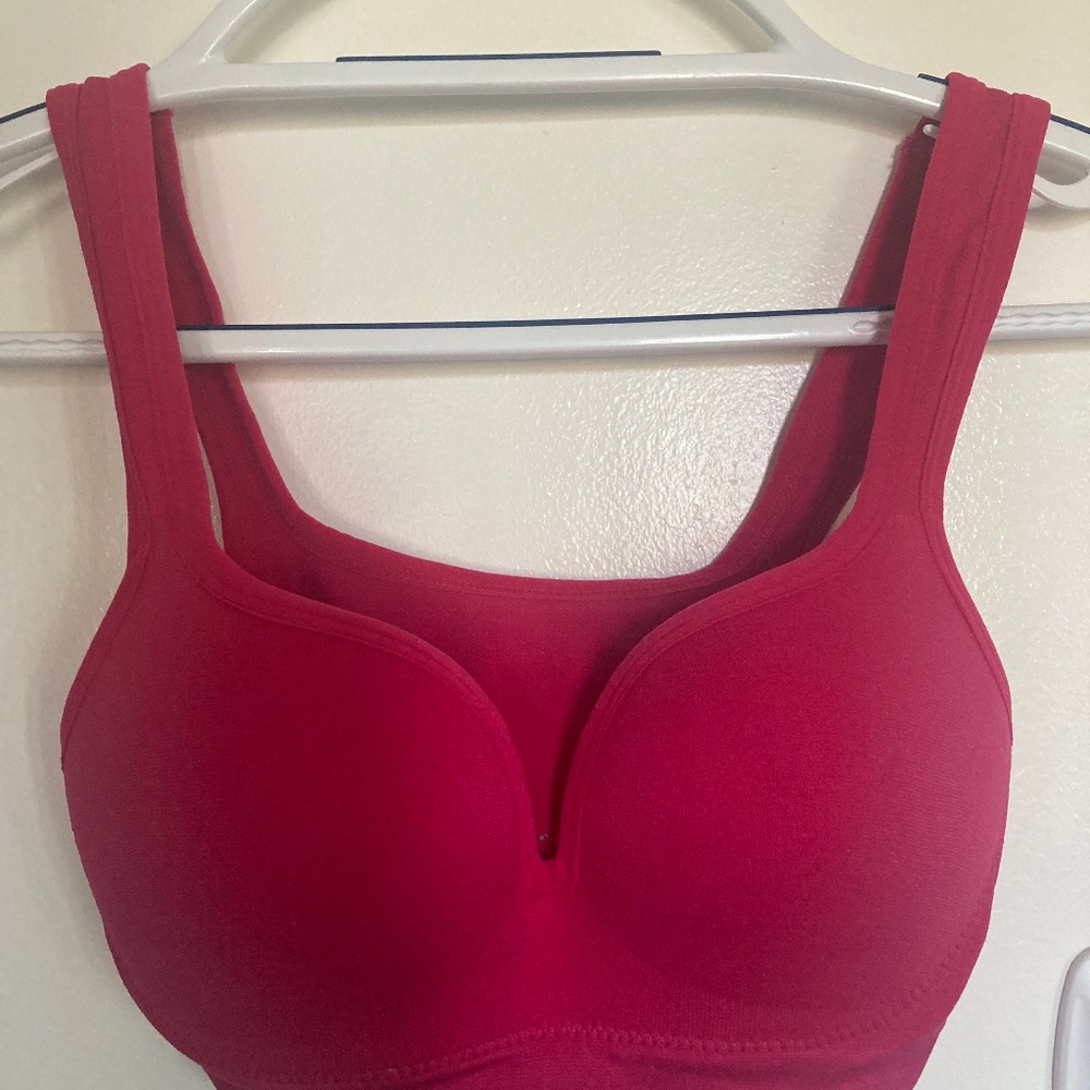 Bright pink push up sport bra size medium